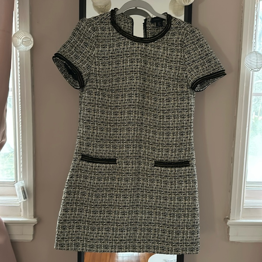 Tahari Black and White Tweed Mini Dress